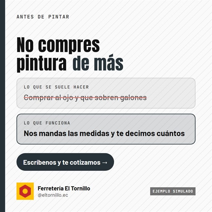 Post cuadrado de una ferretería